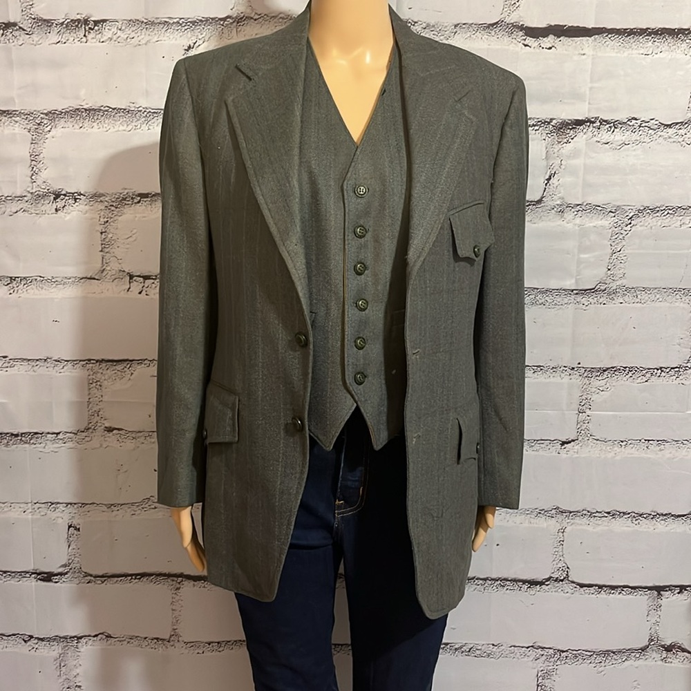 Vintage Robert Hall Men’s Suit Coat and Reversible Vest Size Medium